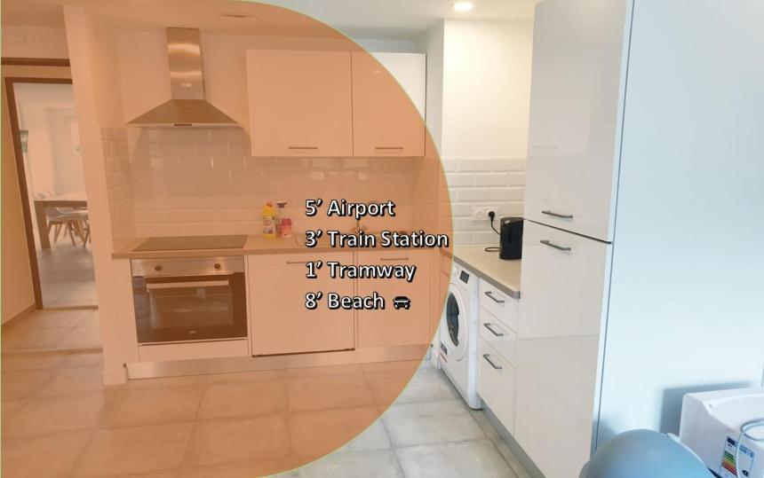 Couette-café Big Flat Sea Vieuw 95 M2 5 Near Airport 5 Min Train 3 Min And Tram On Site, 7 Min, 2 Showers And 2 Toilets , Neuf Grand 95 M2 5 Proche Aeroport 5 Min Train 3 Min Et Tramway Sur Place, 7 Min 2 Douches Et 2 Wc Vue Nice
